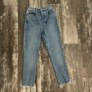 Reformation raw hem skinny jeans size 23
